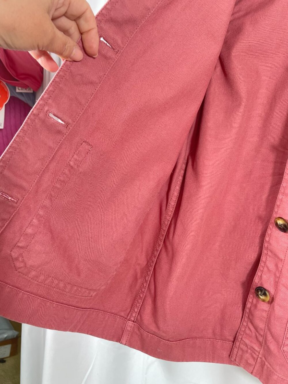 Madewell Pink Cotton Chore Jacket XS Utility Barn Coat Cropped - Picture 9 of 12